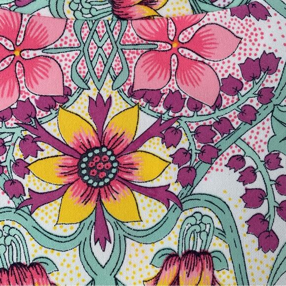 Evelyn Pearson 60s Vintage Psychedelic Loungewear Robe Cover Up Zipper Floral - Picture 8 of 9